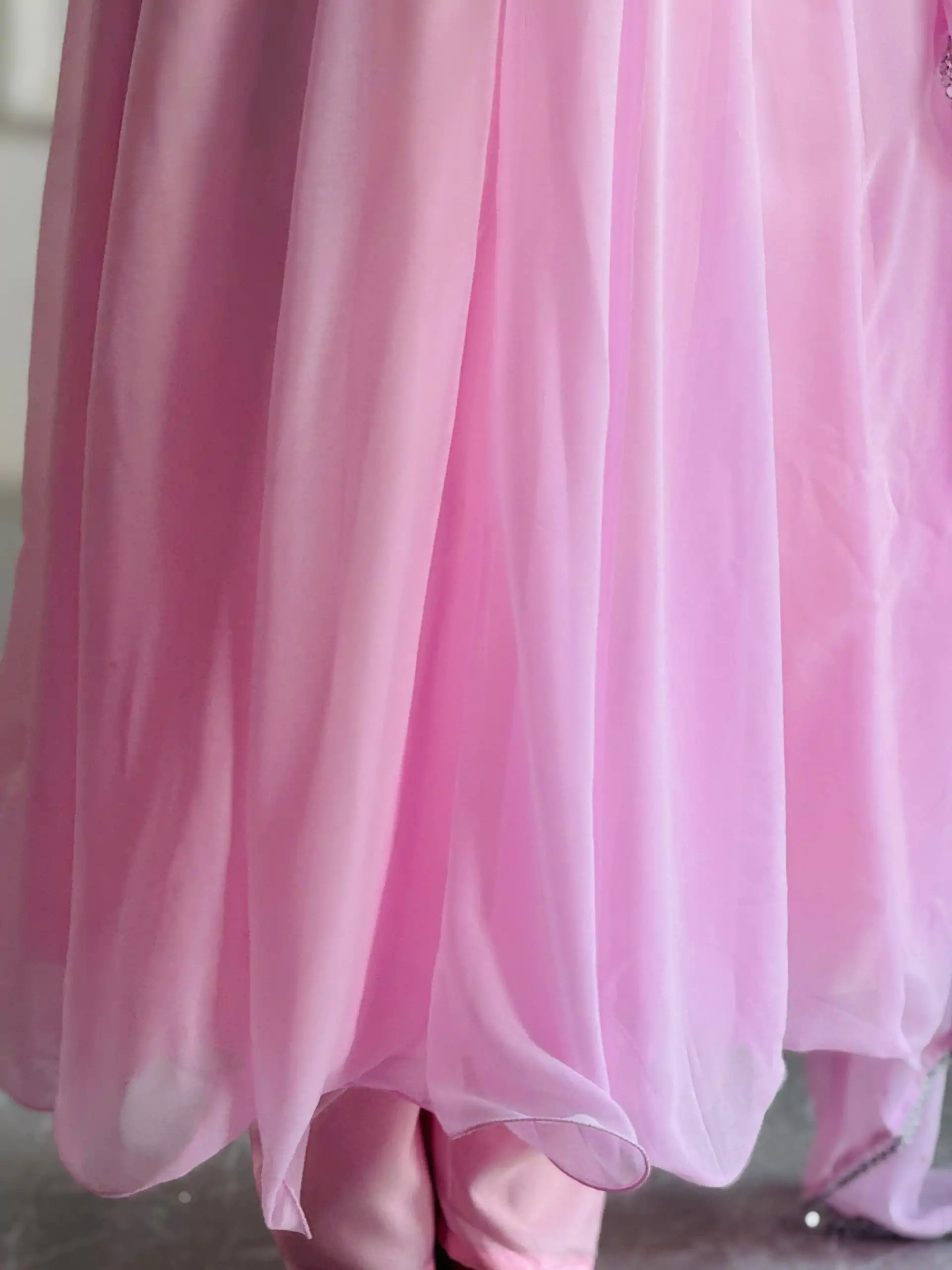 VLM 256 Baby Pink Color Foix Georgette With Embroidery Work Anarkali Gown Casual, Wedding, Party, Festive, Events Etc.4-6 Working Days@ 1899/-only | Gowns, Bollywood Gowns, Creative Gowns, Designer Gowns, Embroidered Gowns, Party Wear Gowns