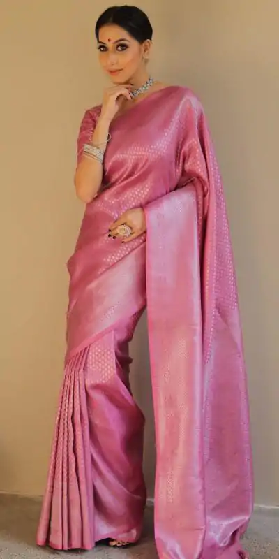KP 6018 Light pink Color Soft Lichi Silk Jacquard Work On All Over Saree Casual, Wedding, Festive, Events . Expected Delivery  4-6 Working Days @1349/- only                                                                                                                                             | Designer Sarees, Embroidered Sarees, Sarees, Bollywood Sarees, Creative Sarees, Ethnic Saree, Modern Digital sarees, Party Wear Sarees