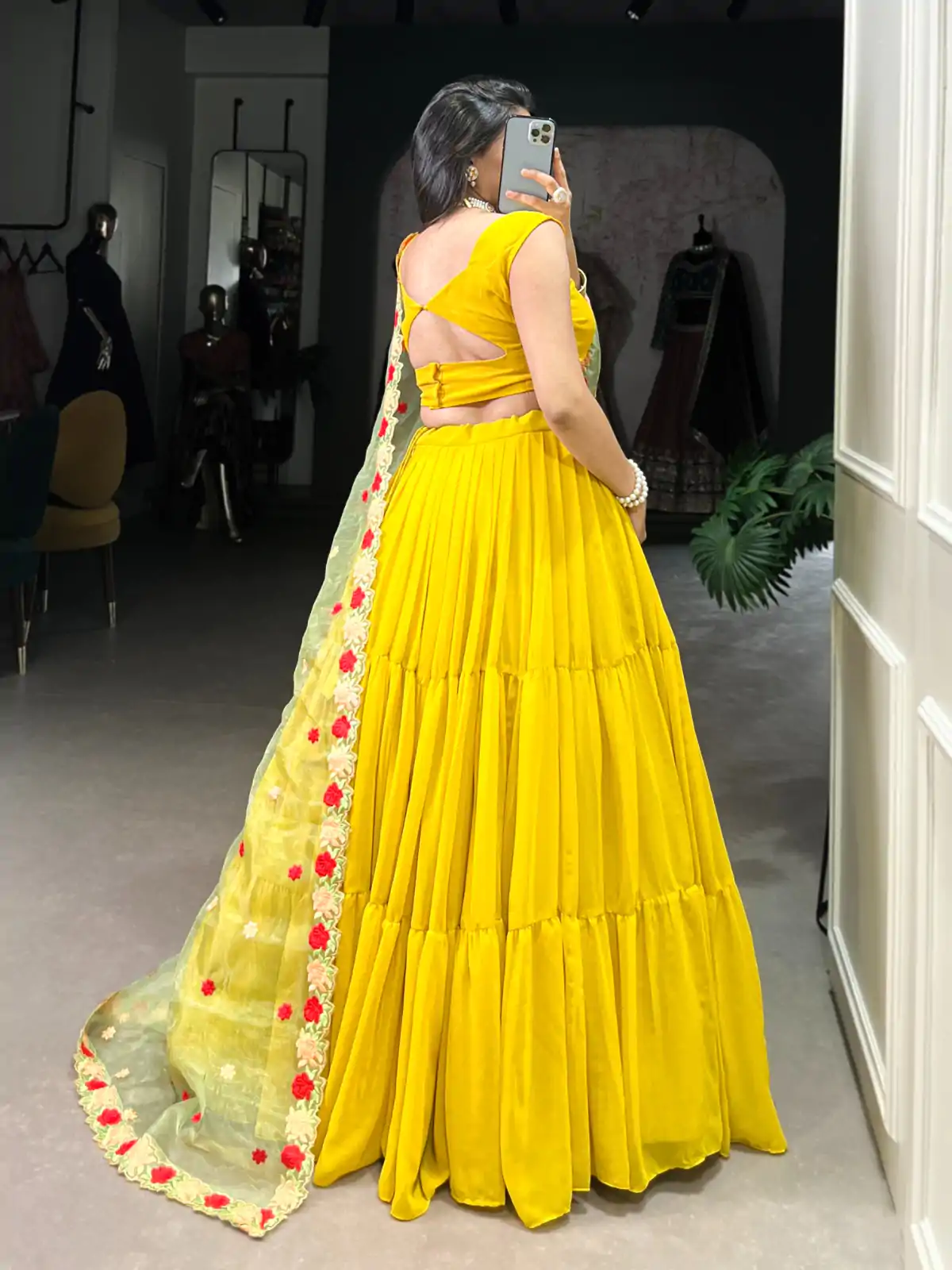 LNB 1348 Yellow Color Georgette Plain Lehenga Choli Wedding , Party , Festive , Ect @2149/- Only | Lehenga, Bollywood Lehenga, Creative Lehenga, Designer Lehenga, Embroidered Lehenga, Party Wear Lehenga