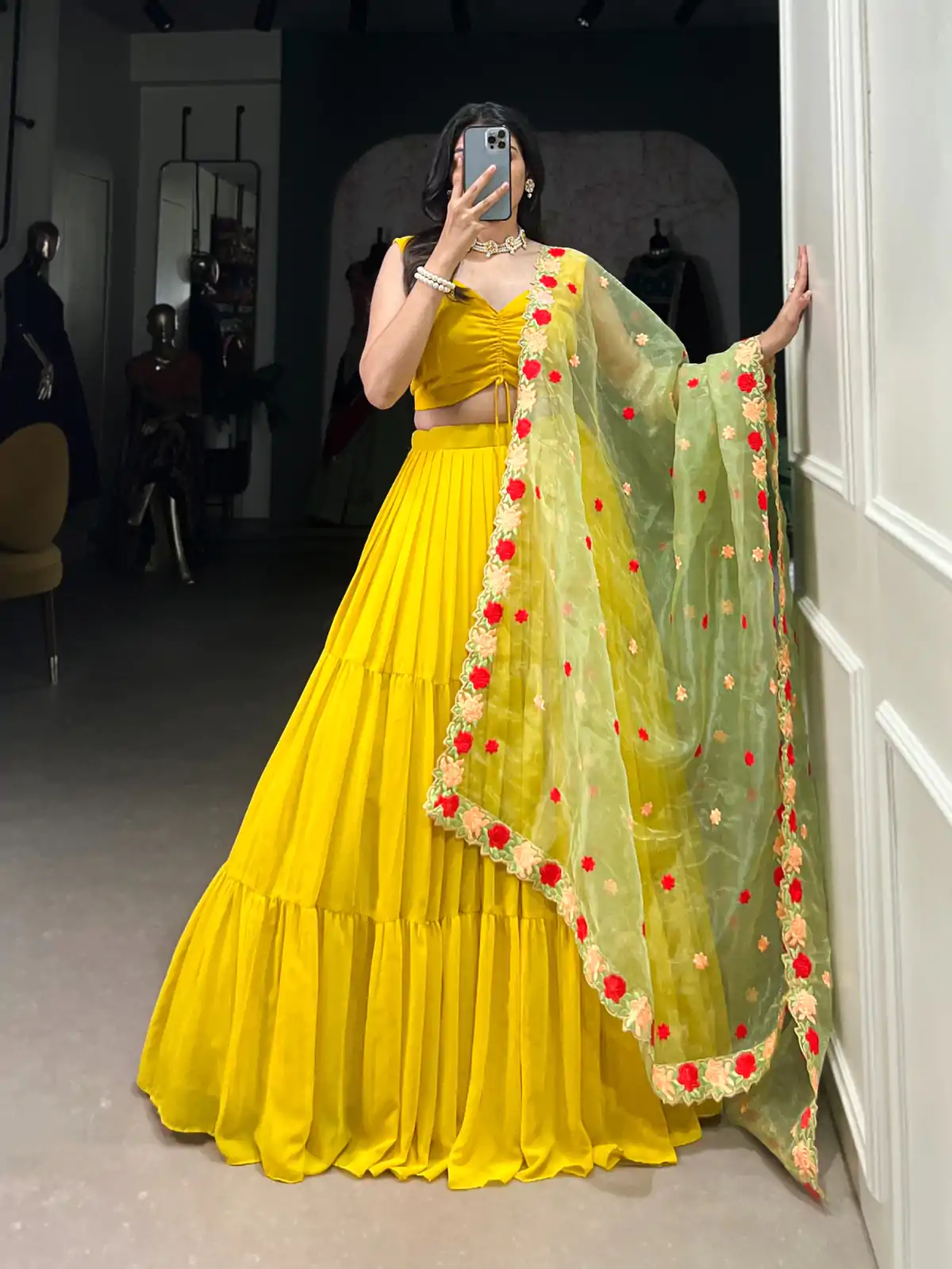 LNB 1348 Yellow Color Georgette Plain Lehenga Choli Wedding , Party , Festive , Ect @2149/- Only | Lehenga, Bollywood Lehenga, Creative Lehenga, Designer Lehenga, Embroidered Lehenga, Party Wear Lehenga