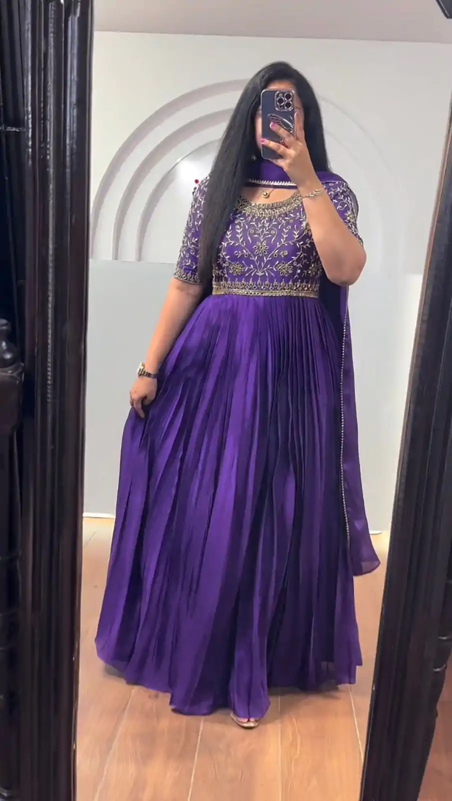 RTC 5724 Purple Color Chinon Silk Thread With Real Mirror Gown Wedding Party, Festive,@1799/- Only | Gowns, Bollywood Gowns, Creative Gowns, Designer Gowns, Embroidered Gowns, Party Wear Gowns, Straight Suits
