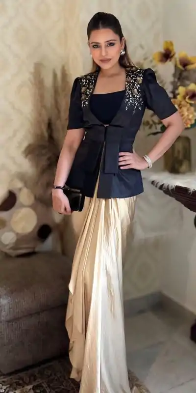  LG1899 Black & Cream Color French Crape With Sequence Embroidery Dhoti Suit Casual, Wedding, Party, Festive, Events Etc.4-6 Working Days@ 2049/-only | Casual Suits, Jump Suits, Salwar suit, Creative suits, Designer Suits, Palazzo Suits, Party Wear Suits, Patiala Suits, Straight Suits