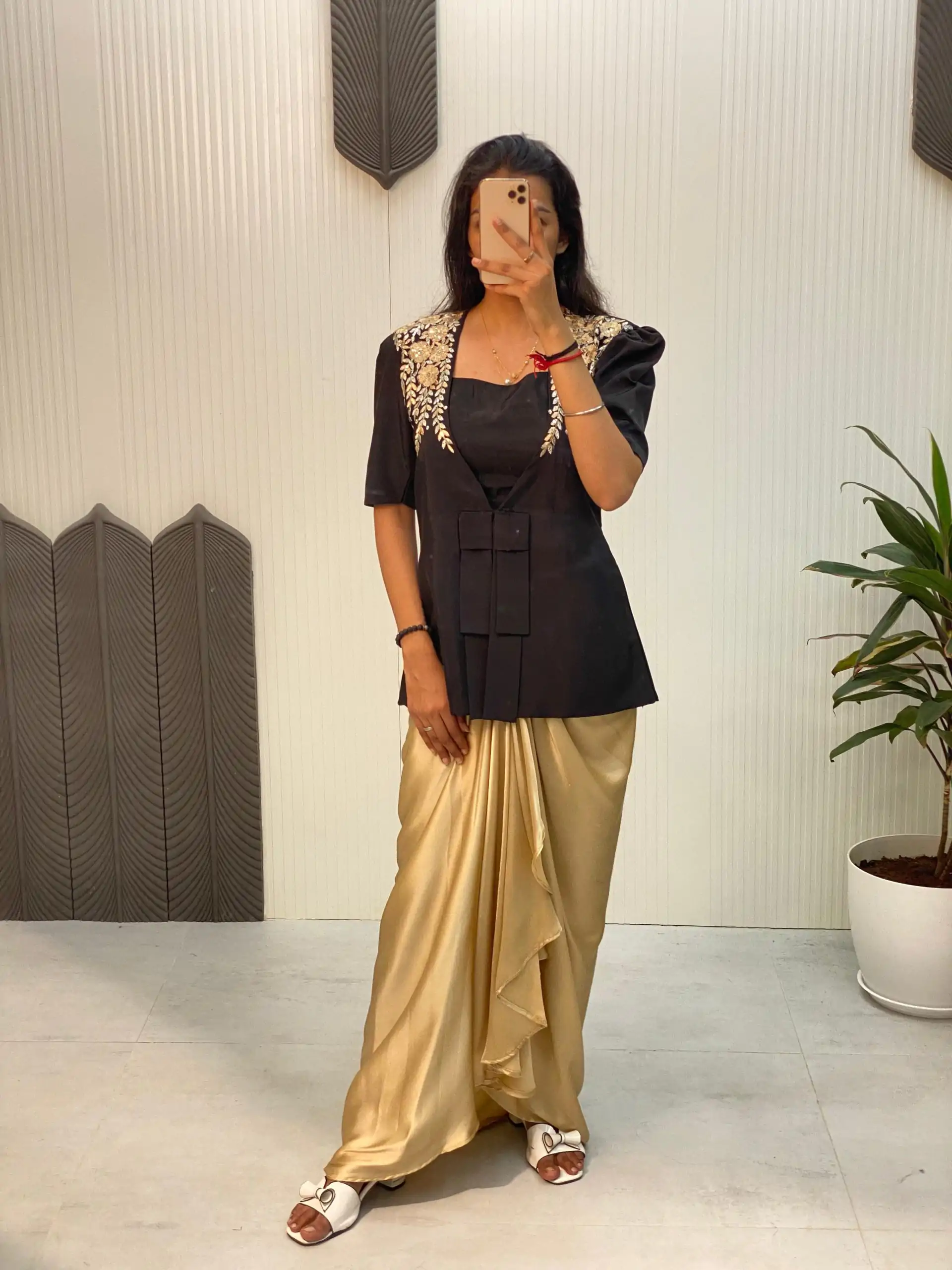  LG1899 Black & Cream Color French Crape With Sequence Embroidery Dhoti Suit Casual, Wedding, Party, Festive, Events Etc.4-6 Working Days@ 2049/-only | Casual Suits, Jump Suits, Salwar suit, Creative suits, Designer Suits, Palazzo Suits, Party Wear Suits, Patiala Suits, Straight Suits