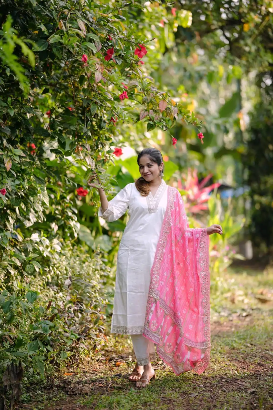 MF 726 Half White Color Roman Silk With Pink Dupatta Coding Work Salwar Suit Casual, Wedding, Party, Festive, Events Etc.4-6 Working Days@ 1699/-only | Casual Suits, Jump Suits, Salwar suit, Creative suits, Designer Suits, Palazzo Suits, Party Wear Suits, Patiala Suits, Straight Suits