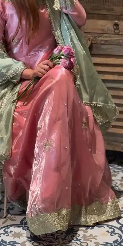 LG 1910 Peach Color Jimmy Choo Sequence Embroidery Rivet Moti Work Salwar Suit Casual, Wedding, Party, Festive, Events Etc.4-6 Working Days@ 2399/-only | Casual Suits, Jump Suits, Salwar suit, Creative suits, Designer Suits, Palazzo Suits, Party Wear Suits, Patiala Suits, Straight Suits