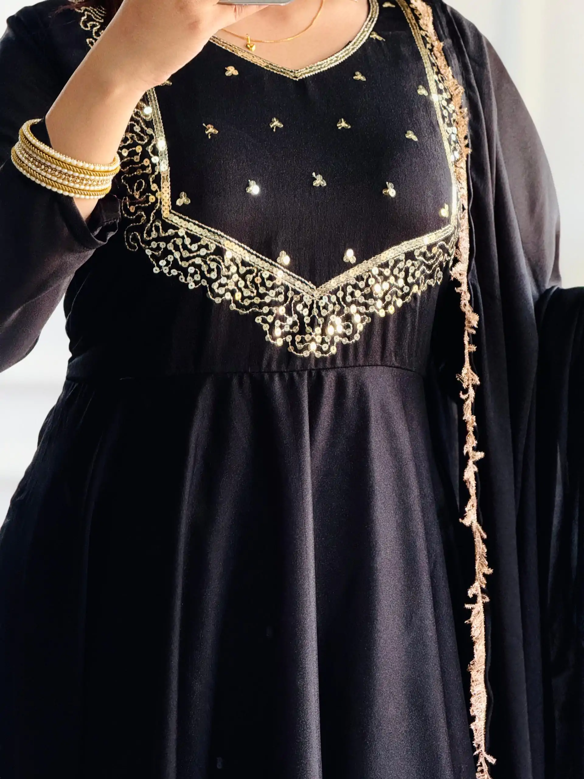 VLM 238 Black Color Star Georgette With Embroidery Work Anarkali Gown Casual, Wedding, Party, Festive, Events Etc.4-6 Working Days@ 1999/-only | Gowns, Bollywood Gowns, Creative Gowns, Designer Gowns, Embroidered Gowns, Party Wear Gowns