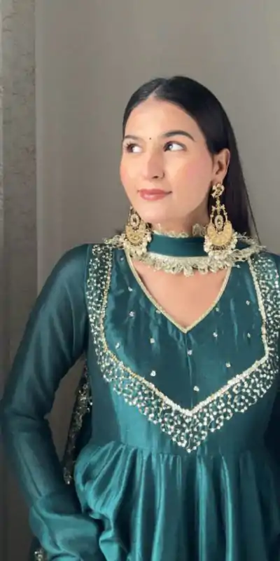 VLM 238 Blue Color Star Georgette With Embroidery Work Anarkali Gown Casual, Wedding, Party, Festive, Events Etc.4-6 Working Days@ 1999/-only | Gowns, Bollywood Gowns, Creative Gowns, Designer Gowns, Embroidered Gowns, Party Wear Gowns