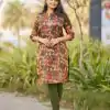 INLI Rashmika Green Color Simmer Silk Office Wear Printed Kurti Casual, Wedding, Party, Festive, Events Etc. Expected Delivery 4-6 Working Days @1399/- | Kurti, Bollywood Kurti, Creative Kurtis, Designer Kurti, Party Wear Kurti, Selfie Kurti