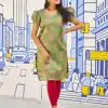 INLI Rashmika Pista Color Simmer Silk Office Wear Printed Kurti Casual, Wedding, Party, Festive, Events Etc. Expected Delivery 4-6 Working Days @1399/- | Kurti, Bollywood Kurti, Creative Kurtis, Designer Kurti, Party Wear Kurti, Selfie Kurti