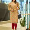 INLI Rashmika Yellow Color Simmer Silk Office Wear Printed Kurti Casual, Wedding, Party, Festive, Events Etc. Expected Delivery 4-6 Working Days @1399/- | Kurti, Bollywood Kurti, Creative Kurtis, Designer Kurti, Party Wear Kurti, Selfie Kurti