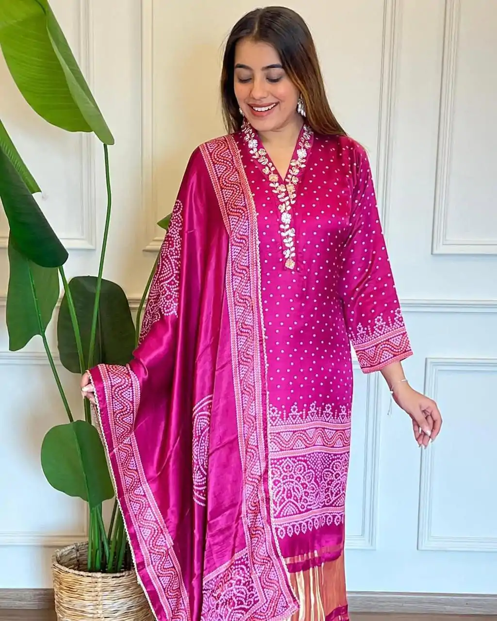 MF 751 Rani Color Chinon Silk Wide Digital Print Coding Work Salwar Suit Casual, Wedding, Party, Festive, Events Etc.4-6 Working Days@ 1599/-only | Casual Suits, Jump Suits, Salwar suit, Creative suits, Designer Suits, Palazzo Suits, Party Wear Suits, Patiala Suits, Straight Suits