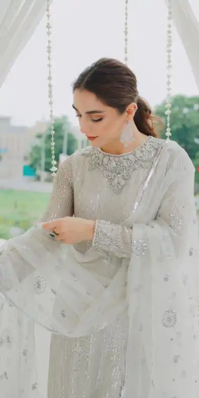 KF 1546 White Color Faux Georgette Embroidery Sequence Work Salwar Suit Casual, Wedding, Party, Festive, Events Etc.4-6 Working Days@ 1949/-only | Casual Suits, Jump Suits, Salwar suit, Creative suits, Designer Suits, Palazzo Suits, Party Wear Suits, Patiala Suits, Straight Suits