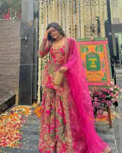 BD 1731 Pink Silk- Faux Georgette Digital Print Salwar Suit Casual, Wedding, Party, Festive, Events Etc.4-6 Working Days@ 1999/-only | Jump Suits, Salwar suit, Casual Suits, Creative suits, Designer Suits, Palazzo Suits, Party Wear Suits, Patiala Suits, Straight Suits