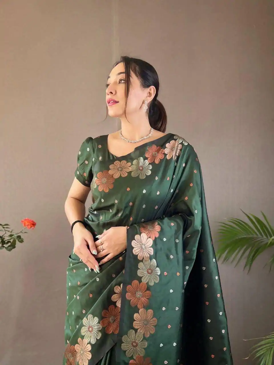 MS 482 Green Color Soft Litchi Silk Kubera Pattu Saree Casual, Wedding, Festive, Events . Expected Delivery  4-6 Working Days @1249/- only                                                                                                                                           | Designer Sarees, Embroidered Sarees, Sarees, Bollywood Sarees, Creative Sarees, Ethnic Saree, Modern Digital sarees, Party Wear Sarees