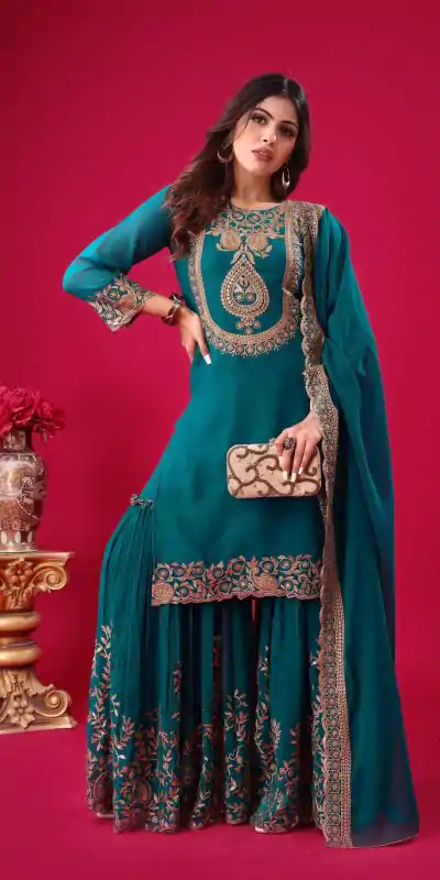 SRK 5242 Blue Faux Georgette Embroidery Sequence Work Salwar Suit  Casual, Wedding, Party, Festive, Events Etc.4-6 Working Days@ 2099/-only | Casual Suits, Jump Suits, Salwar suit, Creative suits, Designer Suits, Palazzo Suits, Party Wear Suits, Patiala Suits, Straight Suits