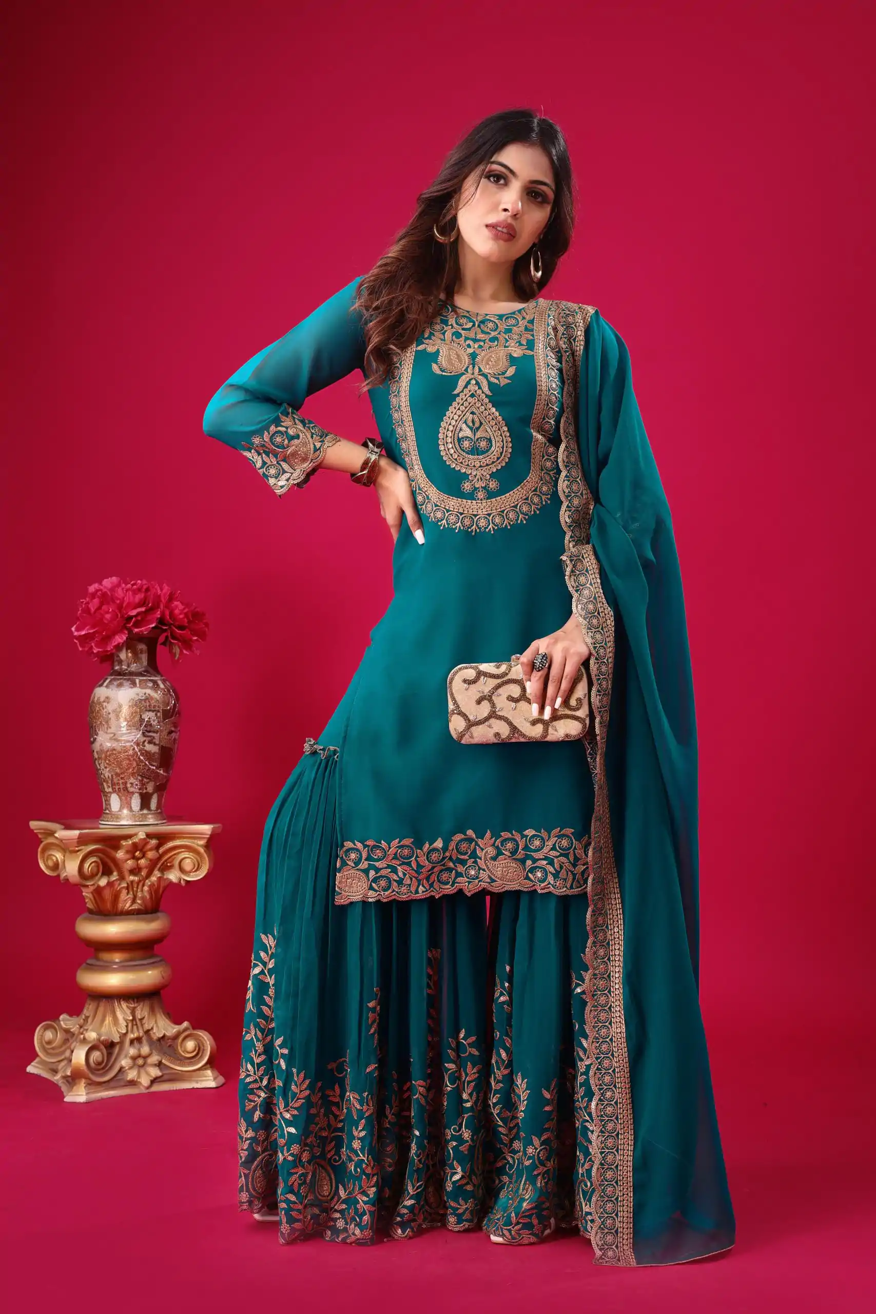 SRK 5242 Blue Faux Georgette Embroidery Sequence Work Salwar Suit  Casual, Wedding, Party, Festive, Events Etc.4-6 Working Days@ 2099/-only | Casual Suits, Jump Suits, Salwar suit, Creative suits, Designer Suits, Palazzo Suits, Party Wear Suits, Patiala Suits, Straight Suits