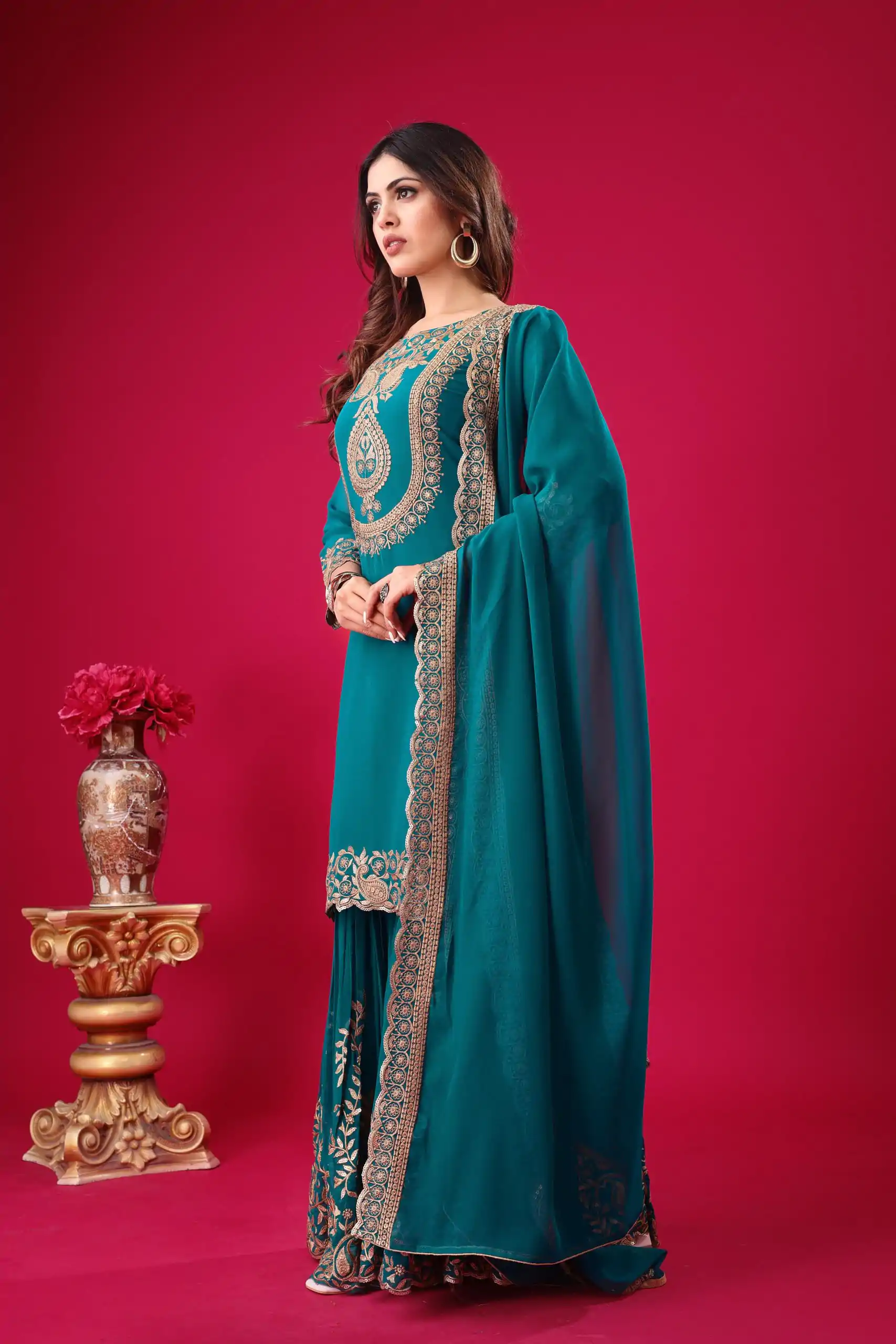 SRK 5242 Blue Faux Georgette Embroidery Sequence Work Salwar Suit  Casual, Wedding, Party, Festive, Events Etc.4-6 Working Days@ 2099/-only | Casual Suits, Jump Suits, Salwar suit, Creative suits, Designer Suits, Palazzo Suits, Party Wear Suits, Patiala Suits, Straight Suits