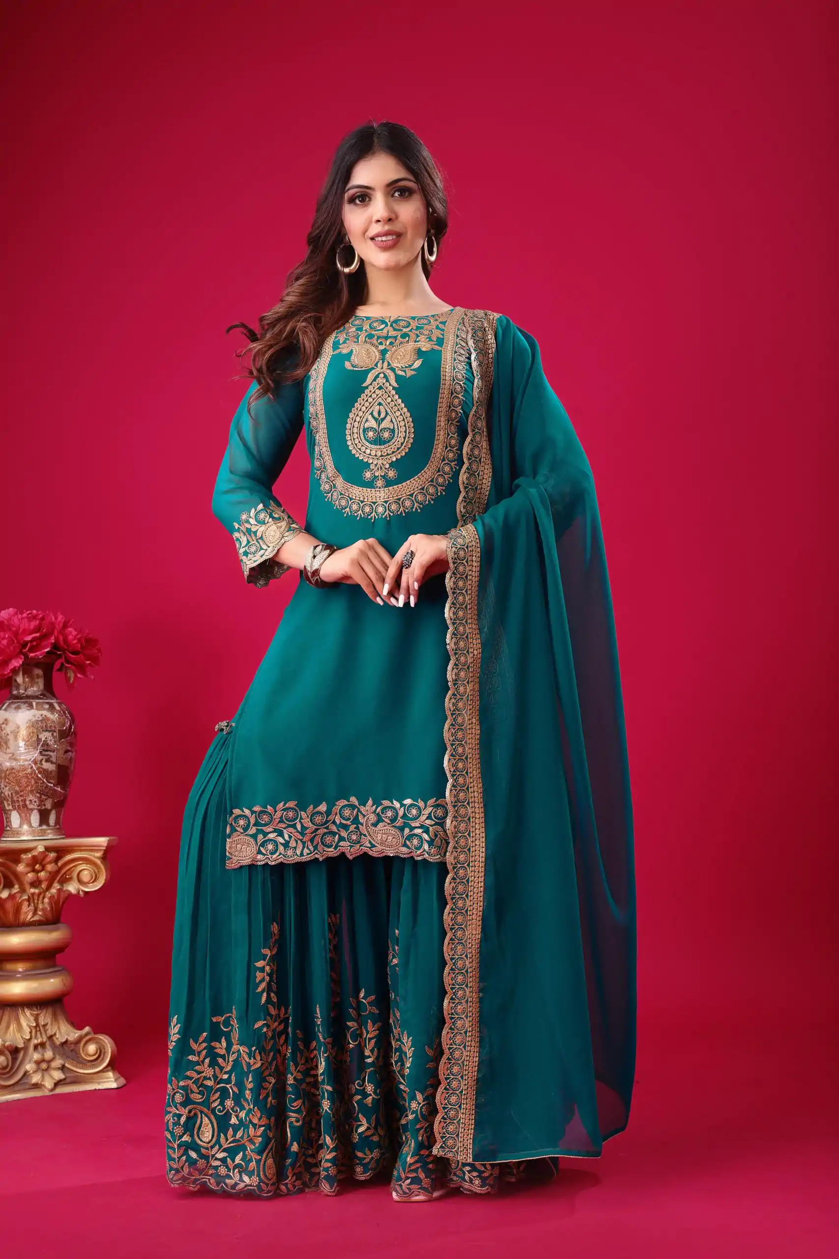 SRK 5242 Blue Faux Georgette Embroidery Sequence Work Salwar Suit  Casual, Wedding, Party, Festive, Events Etc.4-6 Working Days@ 2099/-only | Casual Suits, Jump Suits, Salwar suit, Creative suits, Designer Suits, Palazzo Suits, Party Wear Suits, Patiala Suits, Straight Suits