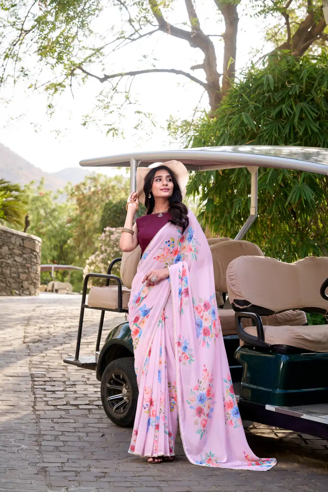 YNF 7041 Light Pink Color Weightless Marble Floral Printed Saree Casual, Wedding, Festive, Events . Expected Delivery  4-6 Working Days @1549/- only                                                                                                                                           | Designer Sarees, Embroidered Sarees, Sarees, Bollywood Sarees, Creative Sarees, Ethnic Saree, Modern Digital sarees, Party Wear Sarees