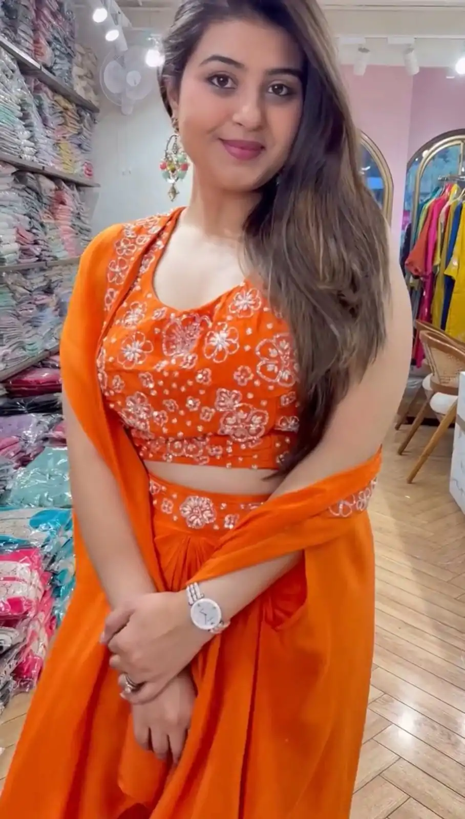 RTC 5859 Orange Color Satin Silk Thread With Sequence Dhoti Suit Casual, Wedding, Festive, Events. Expected Delivery  4-6 Working Days @1999/- only      | Casual Suits, Jump Suits, Salwar suit, Creative suits, Designer Suits, Palazzo Suits, Party Wear Suits, Patiala Suits, Straight Suits
