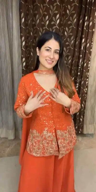 LG 1925 Orange Color georgette Sequence Embroidery Work Salwar Suit Casual, Wedding, Party, Festive, Events Etc.4-6 Working Days@ 1999/-only | Casual Suits, Jump Suits, Salwar suit, Creative suits, Designer Suits, Palazzo Suits, Party Wear Suits, Patiala Suits, Straight Suits