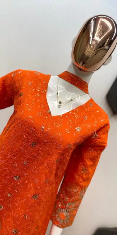 LG 1925 Orange Color georgette Sequence Embroidery Work Salwar Suit Casual, Wedding, Party, Festive, Events Etc.4-6 Working Days@ 1999/-only | Casual Suits, Jump Suits, Salwar suit, Creative suits, Designer Suits, Palazzo Suits, Party Wear Suits, Patiala Suits, Straight Suits