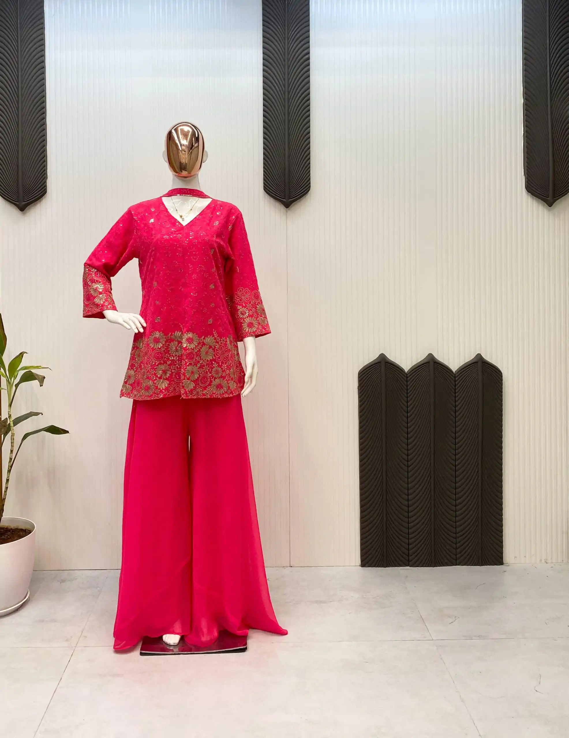 LG 1925 Rani Pink Color georgette Sequence Embroidery Work Salwar Suit Casual, Wedding, Party, Festive, Events Etc.4-6 Working Days@ 1999/-only | Casual Suits, Jump Suits, Salwar suit, Creative suits, Designer Suits, Palazzo Suits, Party Wear Suits, Patiala Suits, Straight Suits