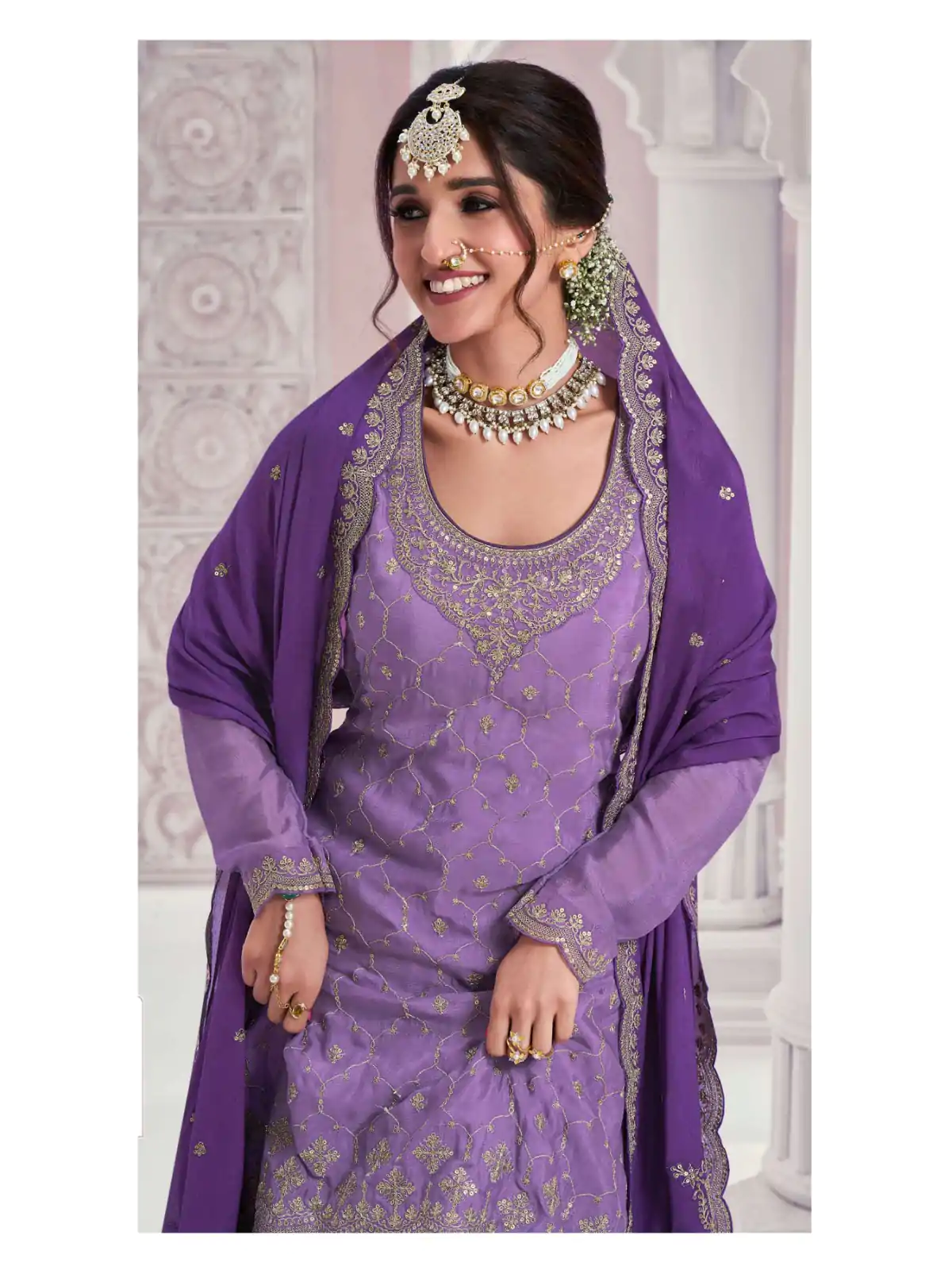FC 69541 Violet Color Chinon Multi Coding Work Salwar Suit Casual, Wedding, Party, Festive, Events Etc.4-6 Working Days@ 2749/-only | Casual Suits, Jump Suits, Salwar suit, Creative suits, Designer Suits, Palazzo Suits, Party Wear Suits, Patiala Suits, Straight Suits