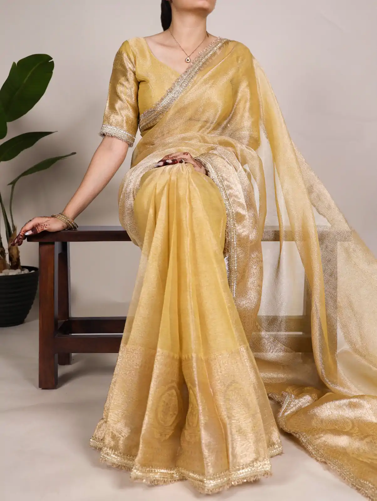 YNF 7114 Gold Color Tissue Shimmer Zari Weaving Work Saree Casual, Wedding, Festive, Events . Expected Delivery  4-6 Working Days @1699/- only                                                                                                                   | Designer Sarees, Embroidered Sarees, Sarees, Bollywood Sarees, Creative Sarees, Ethnic Saree, Modern Digital sarees, Party Wear Sarees