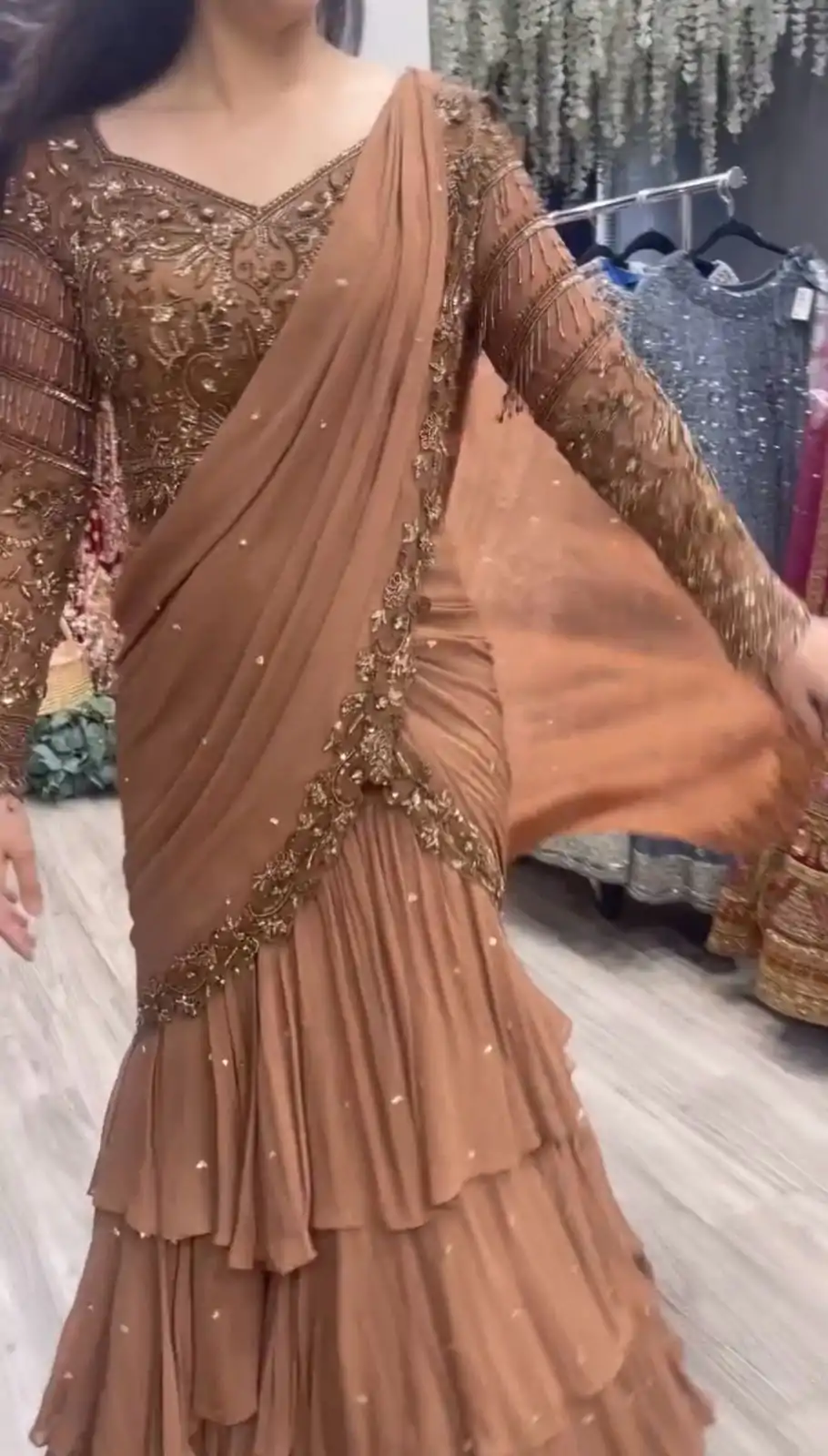 RTC 6489 Light Brown Color Georgette Thread With Sequence Lehenga Choli Casual, Wedding, Festival, Events, Expected, Delivery 4-5 Working Days @2399 | Lehenga, Bollywood Lehenga, Creative Lehenga, Designer Lehenga, Embroidered Lehenga, Party Wear Lehenga
