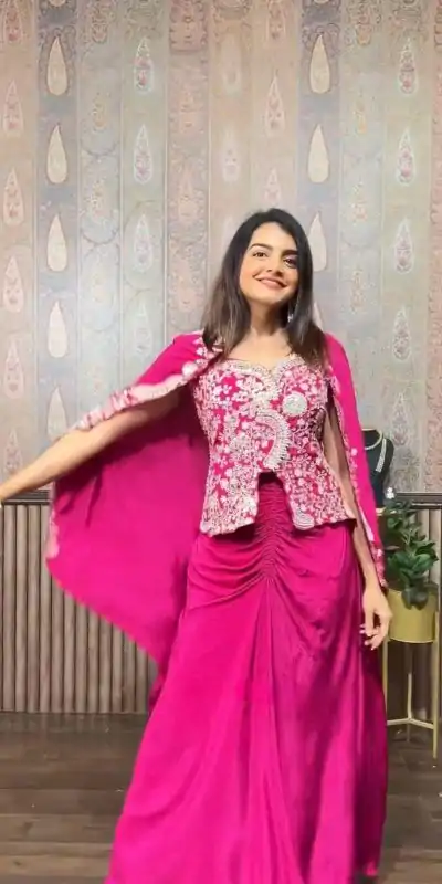 LG 1935 Pink Color Chinon Sequence Embroidery Work Dhoti Suit Casual, Wedding, Festive, Events. Expected Delivery  4-6 Working Days @1999/- only      | Casual Suits, Jump Suits, Salwar suit, Creative suits, Designer Suits, Palazzo Suits, Party Wear Suits, Patiala Suits, Straight Suits