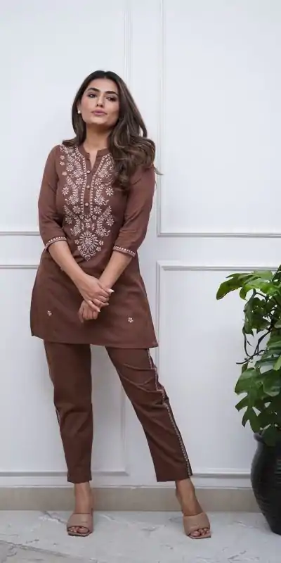 BE 340 Brown Color Rayon Embroidery Work Salwar Suit Casual, Wedding, Festive, Events . Expected Delivery  4-6 Working Days @1649/- only      | Casual Suits, Jump Suits, Salwar suit, Creative suits, Designer Suits, Palazzo Suits, Party Wear Suits, Patiala Suits, Straight Suits