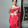 Brid Red Color Soft Organza Silk Ready To Wear Saree