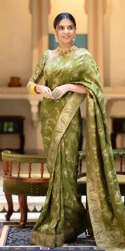 MB 494 Mehandi Color Soft Litchi Silk All Over Weaving Saree Casual, Wedding, Festive, Events . Expected Delivery  4-6 Working Days @1199/- only                                                                                                                                             | Designer Sarees, Embroidered Sarees, Sarees, Bollywood Sarees, Creative Sarees, Ethnic Saree, Modern Digital sarees, Party Wear Sarees