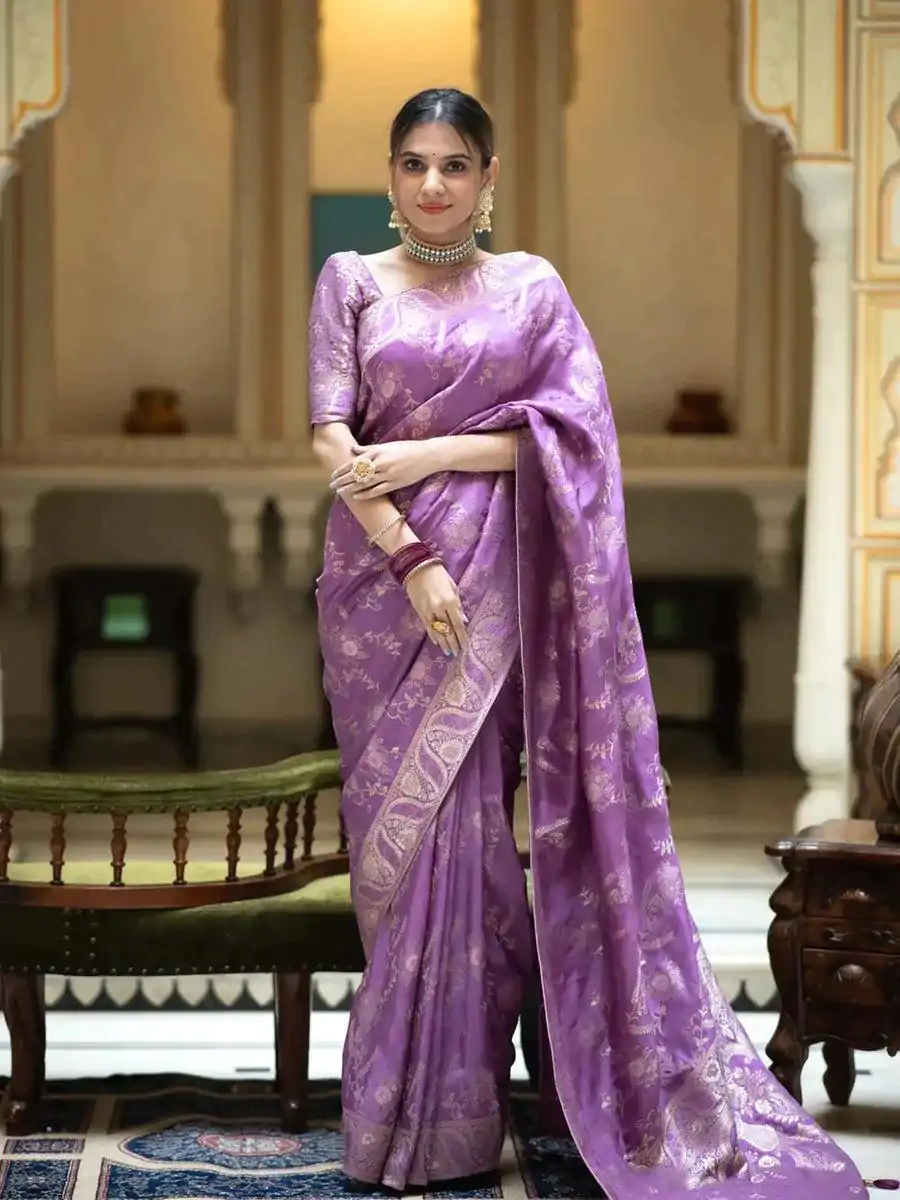 MB 494 Purple Color Soft Litchi Silk All Over Weaving Saree Casual, Wedding, Festive, Events . Expected Delivery  4-6 Working Days @1199/- only                                                                                                                                             | Designer Sarees, Embroidered Sarees, Sarees, Bollywood Sarees, Creative Sarees, Ethnic Saree, Modern Digital sarees, Party Wear Sarees