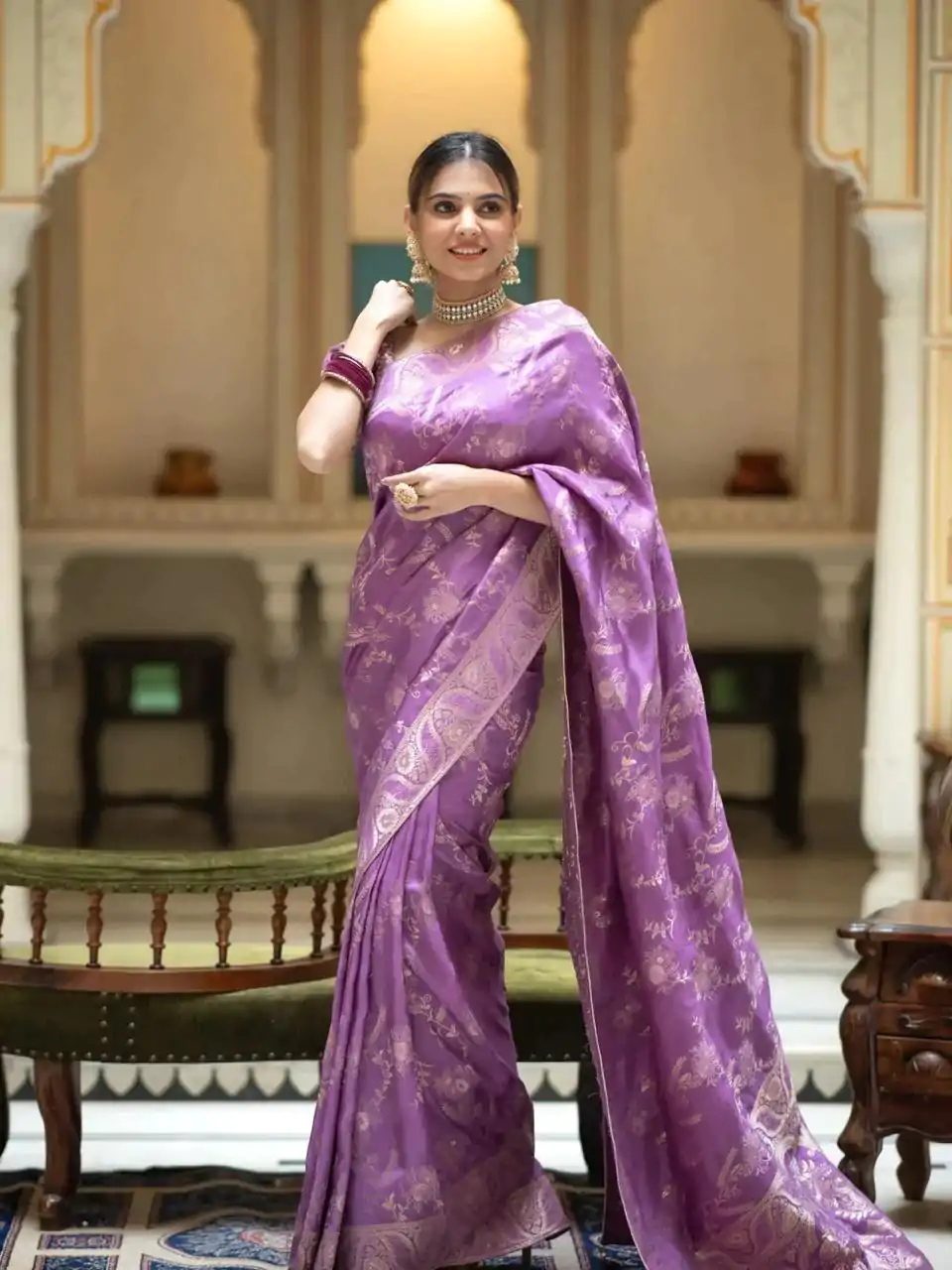 MB 494 Purple Color Soft Litchi Silk All Over Weaving Saree Casual, Wedding, Festive, Events . Expected Delivery  4-6 Working Days @1199/- only                                                                                                                                             | Designer Sarees, Embroidered Sarees, Sarees, Bollywood Sarees, Creative Sarees, Ethnic Saree, Modern Digital sarees, Party Wear Sarees