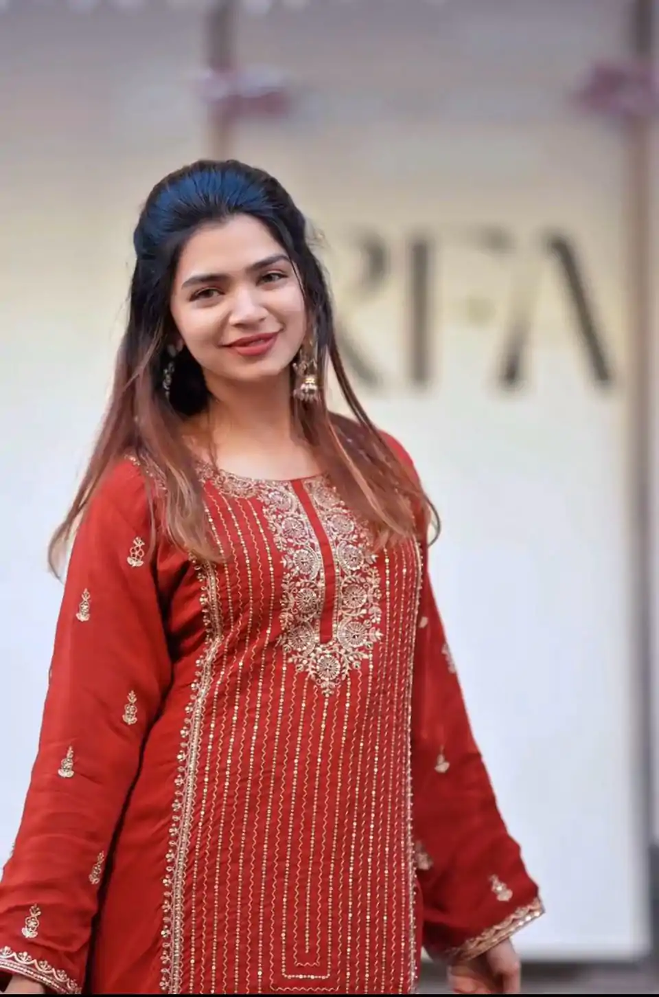 VLM 268 Red Color Georgette With Embroidery Work Salwar Suit Casual, Wedding, Festive, Events . Expected Delivery  4-6 Working Days @2099/- only      | Casual Suits, Jump Suits, Salwar suit, Creative suits, Designer Suits, Palazzo Suits, Party Wear Suits, Patiala Suits, Straight Suits