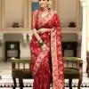 MB 494 Red Color Soft Litchi Silk All Over Weaving Saree Casual, Wedding, Festive, Events . Expected Delivery  4-6 Working Days @1199/- only                                                                                                                                             | Designer Sarees, Embroidered Sarees, Sarees, Bollywood Sarees, Creative Sarees, Ethnic Saree, Modern Digital sarees, Party Wear Sarees