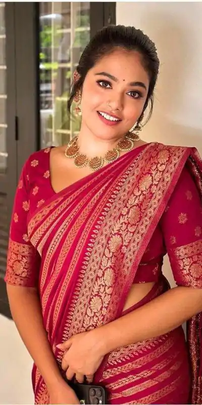 MS 503 Red Color Soft Litchi Silk On All Over Saree Casual, Wedding, Festive, Events . Expected Delivery  4-6 Working Days @1199/- only                                                                                                                                             | Designer Sarees, Embroidered Sarees, Sarees, Bollywood Sarees, Creative Sarees, Ethnic Saree, Modern Digital sarees, Party Wear Sarees