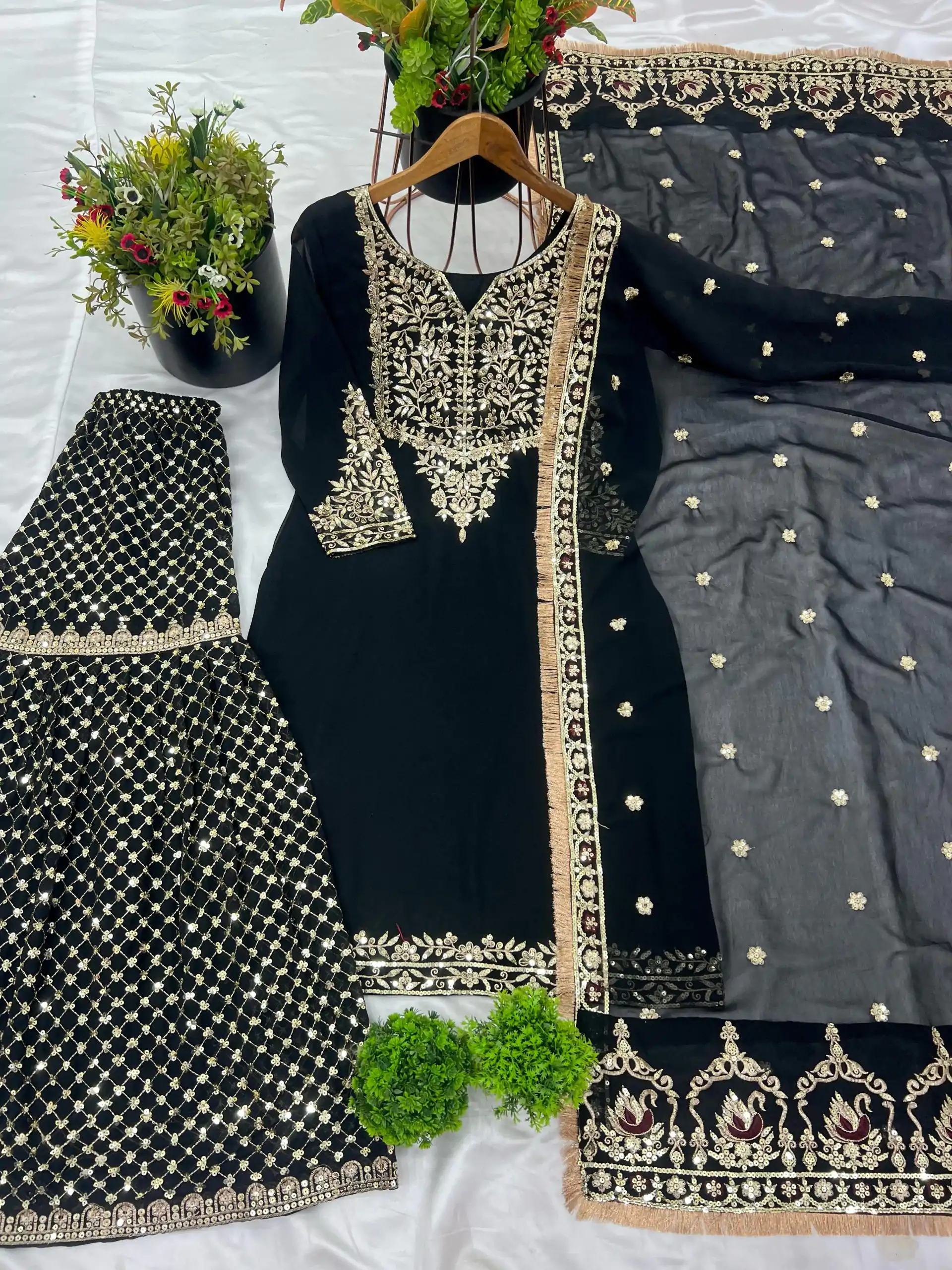 SSR 510 Black Color Georgette Embroidery Sequence Work Salwar Suit Casual, Wedding, Festive, Events . Expected Delivery  4-6 Working Days @2399/- only      | Casual Suits, Jump Suits, Salwar suit, Creative suits, Designer Suits, Palazzo Suits, Party Wear Suits, Patiala Suits, Straight Suits