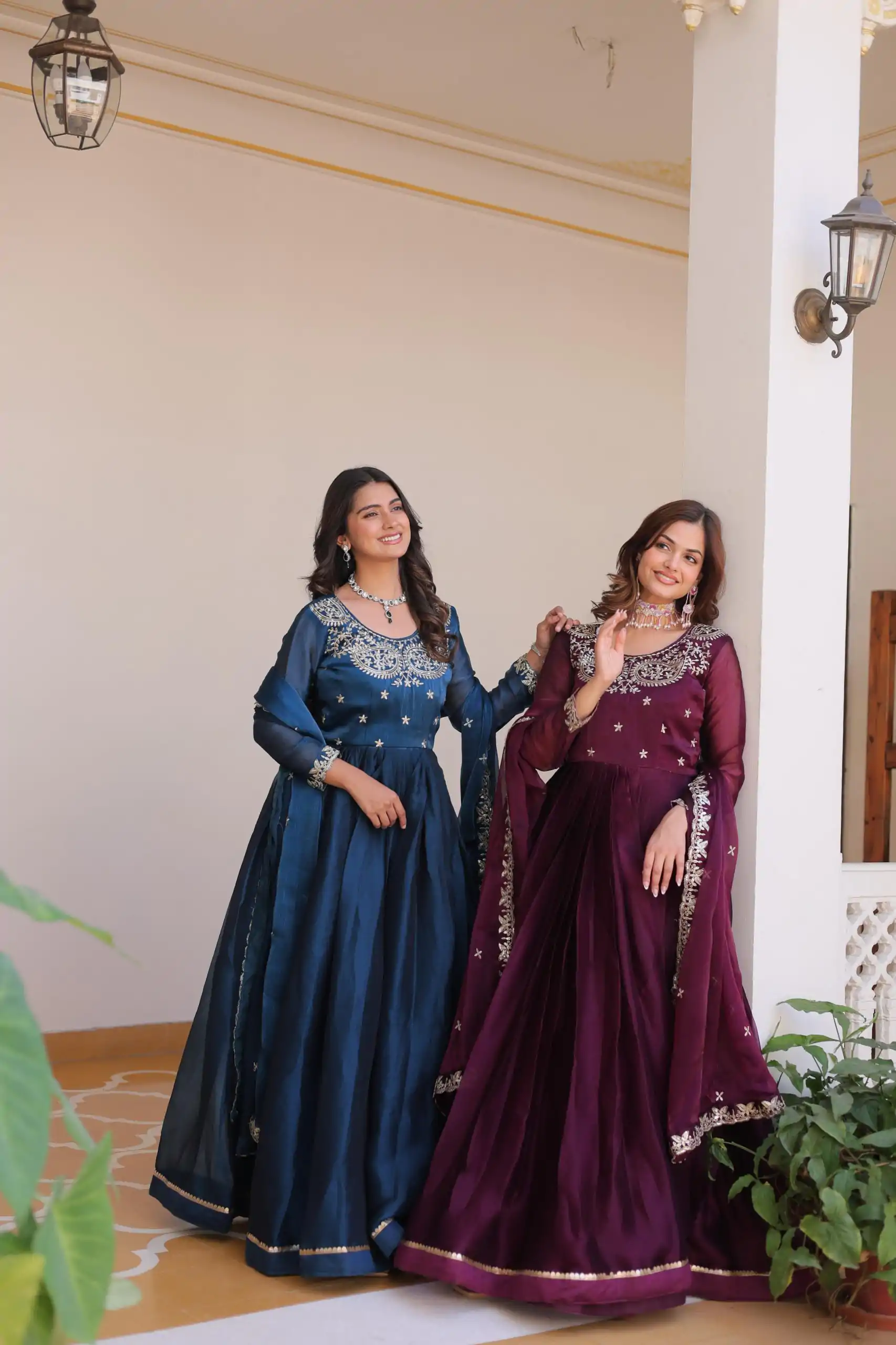 Ram 092 Blue Color Burberry Silk Sequence Work Readmit Less Gown Casual, Wedding, Festive, Events . Expected Delivery  4-6 Working Days @2149/- only      | Gowns, Bollywood Gowns, Creative Gowns, Designer Gowns, Embroidered Gowns, Party Wear Gowns