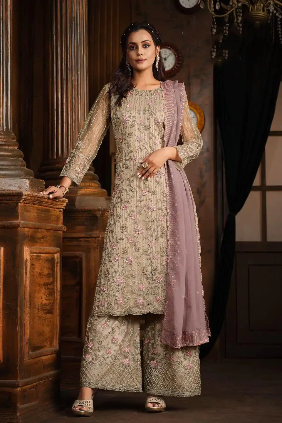 FC 5391 Grey Color Net With Coding Sequence Work Salwar Suit Casual, Wedding, Party, Festive, Events Etc.4-6 Working Days@ 2699/-only | Casual Suits, Jump Suits, Salwar suit, Creative suits, Designer Suits, Palazzo Suits, Party Wear Suits, Patiala Suits, Straight Suits