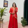 ST 1084 Red Color Printed Faux Georgette Embroidery Work Salwar Suit Casual, Wedding, Party, Festive, Events Etc.4-6 Working Days@ 1949/-only | Casual Suits, Jump Suits, Salwar suit, Creative suits, Designer Suits, Palazzo Suits, Party Wear Suits, Patiala Suits, Straight Suits