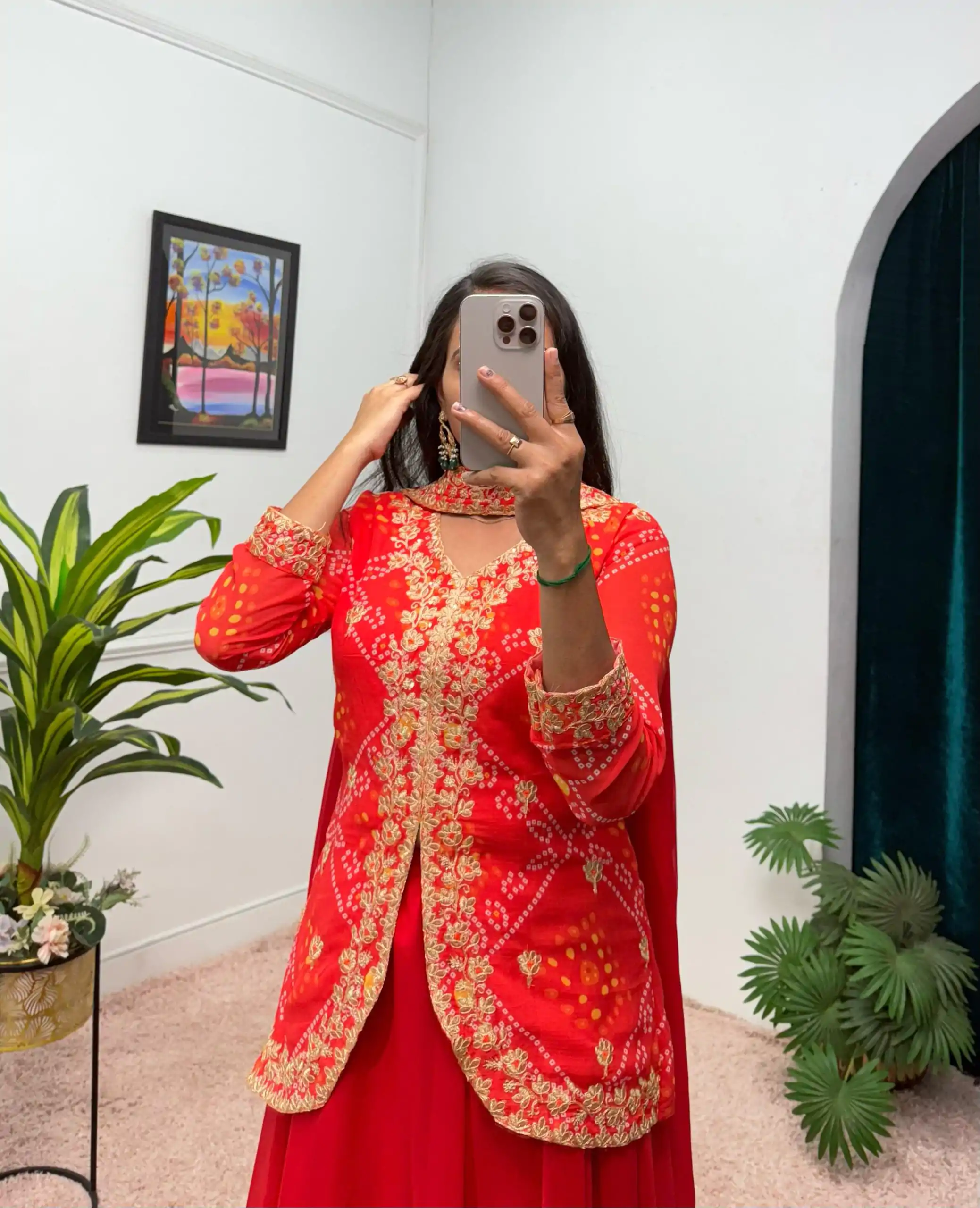 ST 1084 Red Color Printed Faux Georgette Embroidery Work Salwar Suit Casual, Wedding, Party, Festive, Events Etc.4-6 Working Days@ 1949/-only | Casual Suits, Jump Suits, Salwar suit, Creative suits, Designer Suits, Palazzo Suits, Party Wear Suits, Patiala Suits, Straight Suits