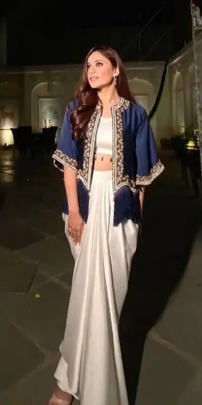 LG 1930 White Color Crape Silk Moti Lace On Blouse Dhoti Suit Casual, Wedding, Festive, Events . Expected Delivery  4-6 Working Days @2099/- only      | Casual Suits, Jump Suits, Salwar suit, Creative suits, Designer Suits, Palazzo Suits, Party Wear Suits, Patiala Suits, Straight Suits