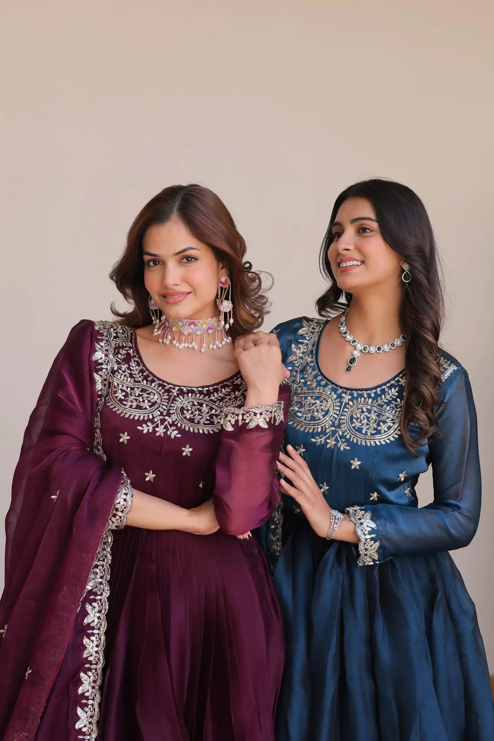 Ram 092 Wine Color Burberry Silk Sequence Work Readmit Less Gown Casual, Wedding, Festive, Events . Expected Delivery  4-6 Working Days @2149/- only      | Gowns, Bollywood Gowns, Creative Gowns, Designer Gowns, Embroidered Gowns, Party Wear Gowns