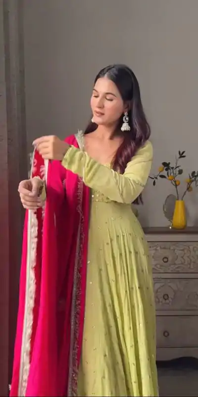 RTC 5851 Pista Color Foix Georgette Thread With Sequence Salwar Suit Casual, Wedding, Festive, Events . Expected Delivery  4-6 Working Days @2049/- only      | Casual Suits, Jump Suits, Salwar suit, Creative suits, Designer Suits, Palazzo Suits, Party Wear Suits, Patiala Suits, Straight Suits