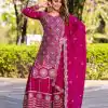 Ram 098 Rani Pink Color Chinon Thread Sequence Work Salwar Suit Casual, Wedding, Festive, Events . Expected Delivery  4-6 Working Days @2349/- only  | Casual Suits, Jump Suits, Salwar suit, Creative suits, Designer Suits, Palazzo Suits, Party Wear Suits, Patiala Suits, Straight Suits