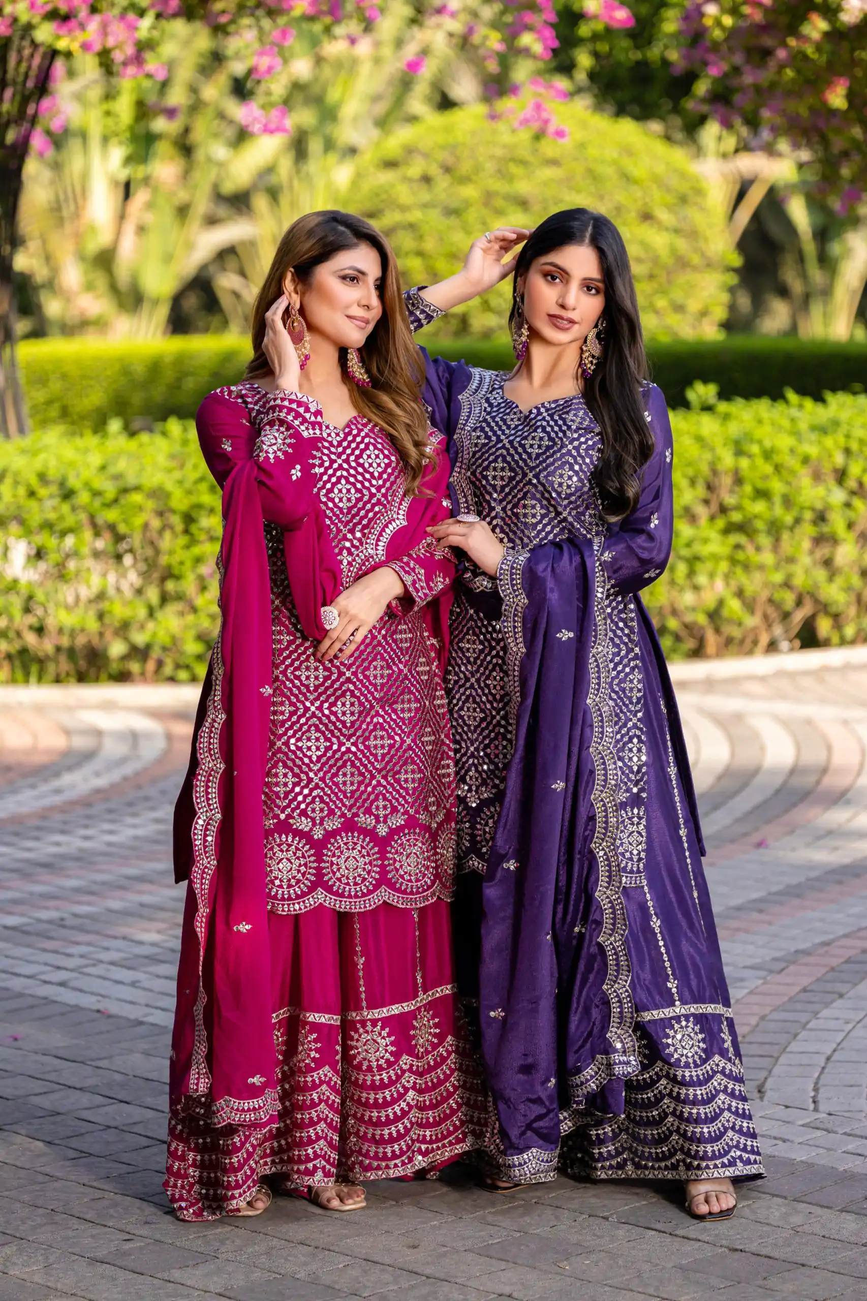 Ram 098 Rani Pink Color Chinon Thread Sequence Work Salwar Suit Casual, Wedding, Festive, Events . Expected Delivery  4-6 Working Days @2349/- only  | Casual Suits, Jump Suits, Salwar suit, Creative suits, Designer Suits, Palazzo Suits, Party Wear Suits, Patiala Suits, Straight Suits