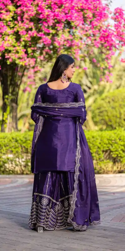 Ram 098 Royal Purple Color Chinon Thread Sequence Work Salwar Suit Casual, Wedding, Festive, Events . Expected Delivery  4-6 Working Days @2349/- only      | Casual Suits, Jump Suits, Salwar suit, Creative suits, Designer Suits, Palazzo Suits, Party Wear Suits, Patiala Suits, Straight Suits